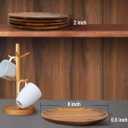 AIDEA Acacia Wood Dinner Plates, 8 Inch Round Wood Plates Set of 4, Easy Cleaning & Lightweight for Dishes Snack, Dessert, Unbreakable Classic Charger Plates - for Christmas Gift