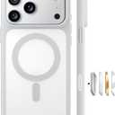 TORRAS Magnetic Shockproof for iPhone 17 Pro Case, Camera Control, Compatible with MagSafe, MilitaryGrade Protection, Stronger Slim Translucent Phone Case for iPhone 17 Pro, Silver White