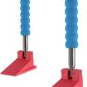 Long Handle Door Stopper Wedge - Set of 2 - Heavy-Duty, Adjustable, Non-Slip Rubber Wedge, Extendable Handle for Seniors, Arthritis-Friendly, Fall Prevention, All Floors, Stops Drafts, No-Bend Design (Blue)