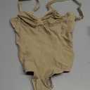 Backless Thong Shapewear for Women with Tummy Control, Seamless Sculpting Bodysuit for Workouts and Daily Wear (Small-Medium, Apricot)