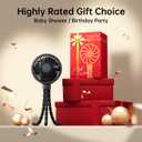 GUSGU Baby Stroller Fan with Clip, Rechargeable & Battery Operated Portable Fan with 16H Max Runtime, Hands Free 360 Adjustable Quiet Personal Fan for Travel, Car Seat, Crib, Trolley, Bedroom (Black)