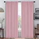 Superior Blackout Curtains, Room Darkening, Bedroom, Drapes, Kitchen, Living Room Window Accents, Sun Blocking, Thermal, 2 Pack, Solid Blackout Back Tab Curtains, Set of 2, 42" x 84", Mauve Chalk