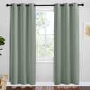 NICETOWN Greyish Green Room Darkening Curtains for Kitchen, Set of 2, 42 inches Wide by 78 inches Long, Window Treatment Thermal Insulated Solid Grommet Room Darkening Curtains/Drapes for Bedroom