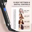 Hair Waver 1 1/4 Inch Crimper for Large Loose Waves, AIMERVO 3 Barrel Curling Iron 1.25", 15 Heat Settings 170-450F for All Hair Types, Ceramic Jumbo Curling Wand, Dual Voltage, for Mid to Long Hair