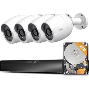 ARENTI 8MP PoE IP Camera Outdoor, 4K Bullet Surveillance Cameras for Home Security, Human/Vehicle/Pet/Package Detection, 4Pack POE Security Cameras Wired, H.265 8CH NVR with 2TB HDD for 24/7 Recording