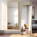 PexFix Full Body Mirror with Gold Aluminum Alloy Frame - Full Length Wall Mounted Mirror for Bedroom, Bathroom, Living Room Decor, 47''16'' (1014)