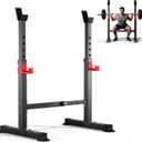 Adjustable Squat Rack, 550LBS Multi-Function Barbell Rack for Weight Lifting and Home Gym Fitness Workout Portable Squat Bench Press - Great for Beginners