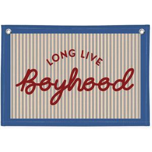 Long Live Boyhood Banner, Boy Nursery Decor, Canvas Banner Wall Hanging Flag Decor for Nursery Playroom Toddler Room, Boys Kids Room - Retro