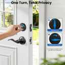 Veise Keyed Alike Front Door Handle Lock with Single Cylinder Deadbolt Combination Set, Exterior Entry Door Locksets with Deadbolt, Wave Zinc Alloy Style Lever keyed Entry Lock, Matte Black