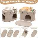 OurWarm Cat House for Indoor Cats, Large Felt Cat Bed with Cover, Cozy Cats Hideaway with Play Bell Compartment, Durable Indoor Hideaway Holds up to 14 lbs, Suitable for All Seasons
