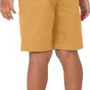 Amazon Essentials Boys and Toddlers' Uniform Woven Flat-Front Shorts (Wrinkle Resistant), Pack of 3 (6 Plus, Dark Khaki Brown)