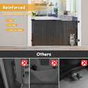 Reinforced 60 Wide Retractable Baby Gate with Cat Door 33 Tall Retractable Pet Gates with Reinforced Strips Mesh Dog Gate with Cat Door Mesh Gates for Kids or Pets Cats Can in and Out Freely, Black