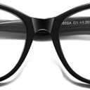 SUNAMOY Large Round Acetate Material Reading Glasses for Womens Large Computer Blue Light Blocking Spring Hinge Big Readers (Black)