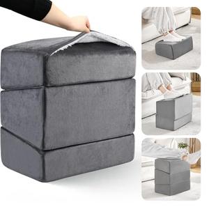 Foot Rest for Under Desk at Work, Adjustable Footrest for Office Chair & Gaming Chair,Ergonomic Footrest Pillow Desk Foot Stool with Washable Cover for Home, Airplane, Travel (Gray)