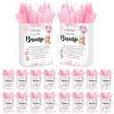 Resurhang 50 Sets Gift Bag for Baby Shower Bear Balloon Goodie Bags with Handles and Tissue Paper Baby Shower Party Favor Handbag for Guests Gender Reveal Return Gift(Pink)