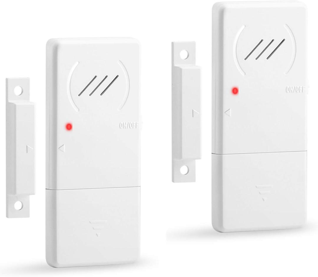WSDCAM Refrigerator Door Alarm - 60 Sec Delay, 90dB Loud, Ultra-slim Fridge Alarm for Door & Freezer - 2 Pack