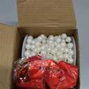 Riceshoot Christmas Tree Bows Decorations Include 12 Pcs Mini Satin Bows and 13.5ft Pearl Garland Bow Garland Banner for Party Xmas Tree Decor Home Wedding Birthday Wrapping (Red)