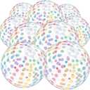 Soulchen 12 Pcs 16 Inch Pastel Inflatable Beach Balls Bulk Large Polka Dot Beach Balls Water Games Floating Toys for Summer Swimming Pool Birthday Party Decorations
