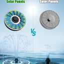 SZMP Solar Fountain Upgraded 100% Glass Panel, 3.5W Floating Solar Powered Water Pump Built-in 2000 Battery with 7 Nozzle & 4 Fixer, Solar Bird Bath Fountains for Garden, Pond, Outdoor