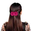 Topbuti Rose Hair Clip Flower Hairpin Brooch Floral Clips, 4 Pcs Fabric Rose Flowers Hair Clips Mexican Hair Flowers Pin up Headpieces for Woman Girl Wedding Party Mother's Day (Hot Pink)