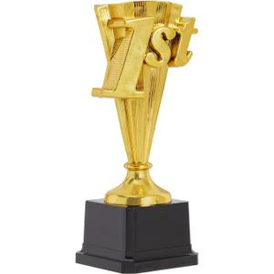 Juvale 1st Place Trophy Award - Plastic Trophy, 8-Inch Gold-Plated with Black Base - Sports Tournament & Party Awards - Basketball & Soccer Awards for Adults & Kids