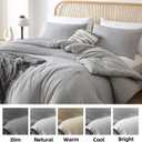 ROSGONIA Queen Comforter Set Grey, 3pcs Bedding Comforter Sets (1 Gray Comforter & 2 Pillowcases) All Season Soft Lightweight Bedspread Blanket Quilt