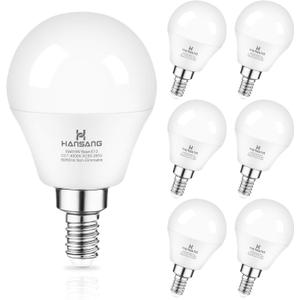 Ceiling Fan Light Bulb E12 LED Bulb 4000K Natural Daylight Candelabra LED bulb 60 Watt Equivalent Hansang Chandelier Light Bulbs A15 Shape Candelabra Base for Ceiling Lights,600LM, Non-Dimmable 6 Pack (6 Count (Pack of 1), Natrual Daylight 4000k)
