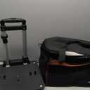 AMOIGEE Rolling Craft Bag with Wheels, 360 Swivel Rolling Scrapbook Organizer for Cricut, Paper Crafts, Classroom Supplies, Large Teacher Tote with Detachable Trolley for Men, Women (Black)