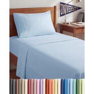 Twin XL Size 3 Piece Sheet Set - Comfy Breathable & Cooling Sheets - Hotel Luxury Bed Sheets for Women & Men - Deep Pockets, Easy-Fit, Soft and Wrinkle Free Sheets - Sky Blue Oeko-Tex Bed Sheet Set