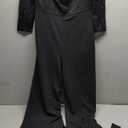 CHICME Womens Dressy Jumpsuits Casual One Piece Outfits Off Shoulder Lace Trim Overalls Straight Leg Pants (Medium, Black)