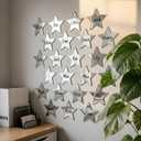 Epakh 36 Pieces Star Card Stock Cutouts 11 Inches Glitter Double Printed Paper Stars Decoration for Classroom Bulletin Board Movie Night 250th Anniversary USA (Silver)