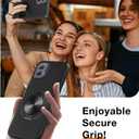 Compatible for Motorola Moto G Power 5G 2024 Phone Case with Glass Screen Protector, 360 Rotatable Ring Holder Kickstand Silicone Shockproof Protective Cover Case for Moto G Power 5G 2024 - Black