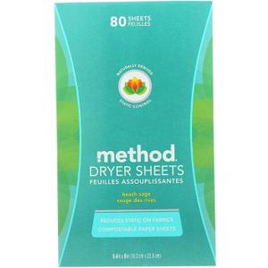 Method Beach Sage Scent Dryer Sheets 80 pk6