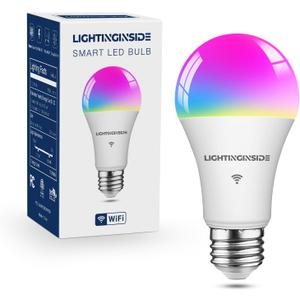 Smart Light Bulbs 100W Equivalent, 1350LM 11W WiFi Smart Bulb Compatible with Alexa/Google Assistant/Smart Life, A19 E26 RGBCW Color Changing, No Hub Required,2.4G WiFi, ETL Listed, 1 PC