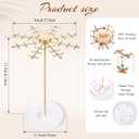 Rotating Necklace Holder Jewelry Stand, Gold Necklace Organizer Display with 48 W-shaped Hooks,Jewelry Organizer for Necklaces Earrings Rings Storage Tree, Presents for Women