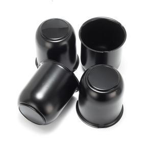 4 Pcs 3.19" Push Through Wheel Center Caps for Truck Trailer RV - Carbon Steel+ABS Plastic Top Plug removes Hub Caps (Fits 3.19" Bore, 3.31" Tall, High Black)