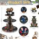 Zopeal 3 Tiers Movie Night Party Decorations Cupcake Stand Movie Cardboard Cupcake Holder Cinema Birthday Decoration for Cinema Night Themed Party Desserts Supply(Colorful)