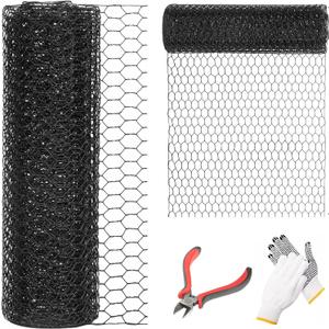 1/2 Inch Black Wire Mesh Roll - 24'' x 100' Chicken Wire Fence, 20 Gauge Hardware Cloth Poultry Netting for Garden/Animal Barrier/Rabbit/Floral/Chicken Coop/DIY Projects