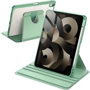JETech Rotating Case ONLY for iPad Air 11-Inch M4/M3/M2 (2026/2025/2024), iPad Air 5/4 (2022/2020 5th/4th Generation 10.9-Inch), 360 Degree Rotation Protective Stand Cover Clear Back (Green)