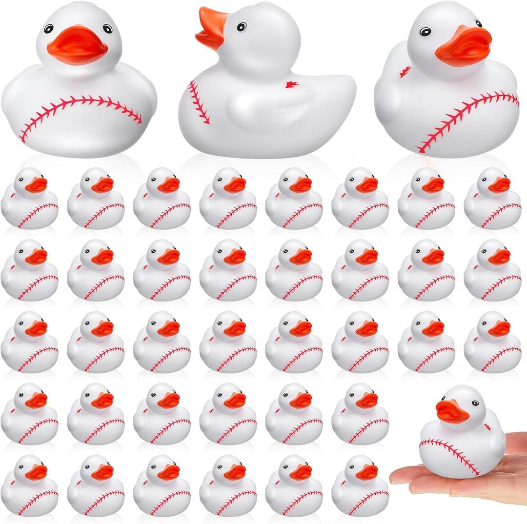 Deekin Rubber Ducks 2 Inch Bulk Sport Party Favors for Team Events Decorations Birthday Party Supplies Club Player Gift (24 Pcs, Baseball)