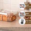 Bread Box with Slicer & Ice Chilled Condiment Caddy, Portable Airtight Bread Storage Container with Lid Handle for Kitchen Counter, Bread Keeper for Homemade Bread,Toast, Bagel, Cookies, Pink