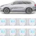 Molain 4 Pack Disposable Car Cover Clear Plastic Car Cover, Waterproof Universal Rain Dust Garage Covers with Elastic Band, Cars Covers for Outdoor Snow/Rain Weather Protection (12.4 ft x 21.6 ft)