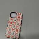 Generic Case Compatible with iPhone 13 - Hybrid Durable Shockproof Phone Cover,Cases for Woman Girl - Red Green Christmas Scroll Bow