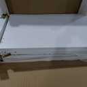 GarveeHome Modern White Chest of Drawers, 3 Drawer Dresser with Gold Handles and Legs, Wooden Nightstand with Linen-Textured Surface, Narrow Accent Cabinet End Table for Living Room, Bedroom