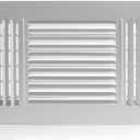 HVAC Premium 8"w X 4"h 3-Way AIR Supply Grille - Vent Cover & Diffuser - Flat Stamped Face - White [Outer Dimensions: 9.75"w X 5.75"h]