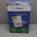 50 Pack (100-Piece) 32 oz Meal Prep Containers Reusable with Lids 3-Compartment, To Go Take Out Plastic Food Storage Containers, Sturdy Leakproof Food Safe, Microwave Freezer Dishwasher Safe, Black