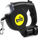 Retractable Dog Leash with Flashlight for Night Walks - 16FT Retractable Leash with Comfort Grip and Integrated Waste Bag Dispenser for Cats,Medium,Large,Small Dogs(Black-Large)