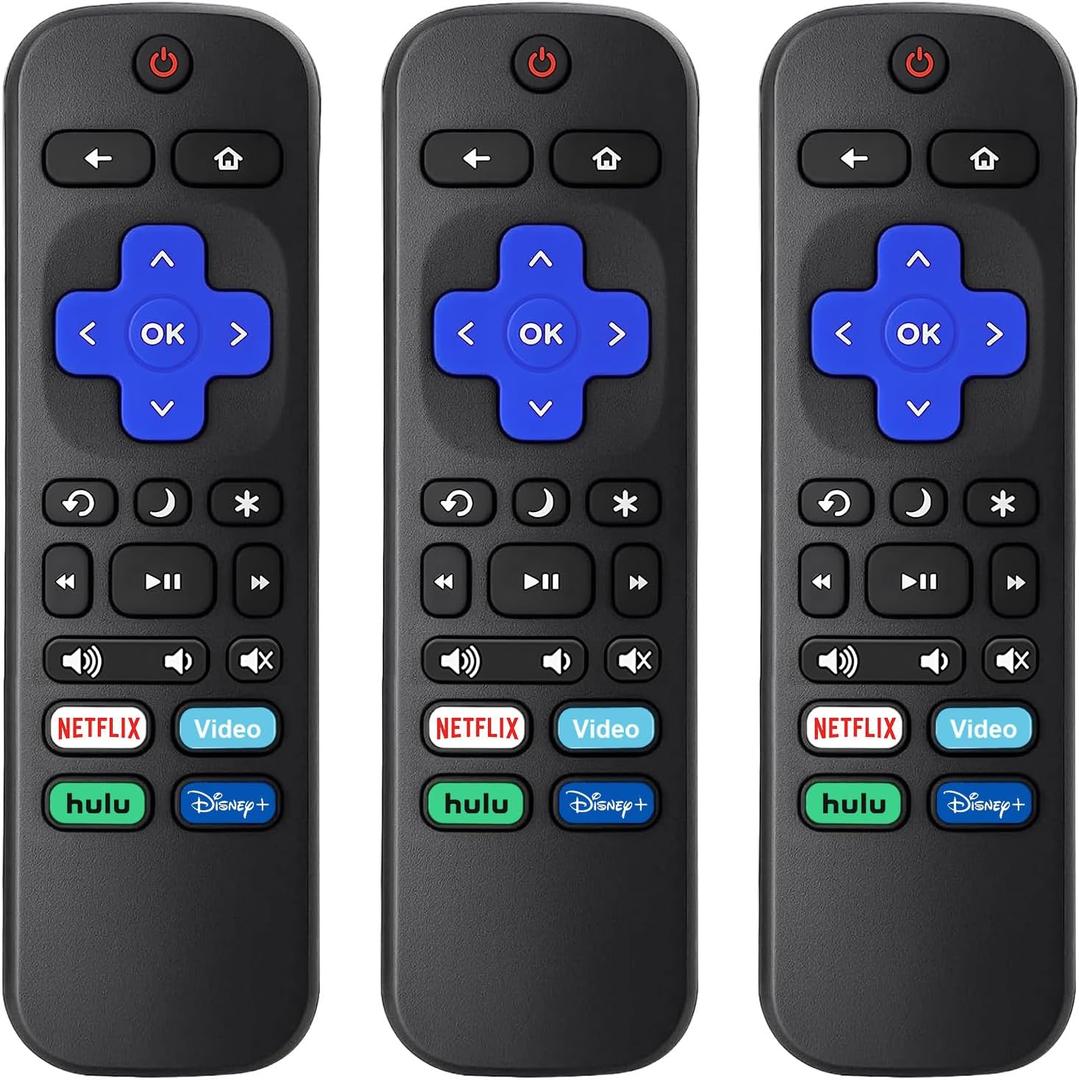 (3 Pack) Replacement Remote for Roku-TV-Remote,Compatible for All Onn-Hisense-TCL-Westinghouse-Sharp-Philips-Element Roku TV Remotes