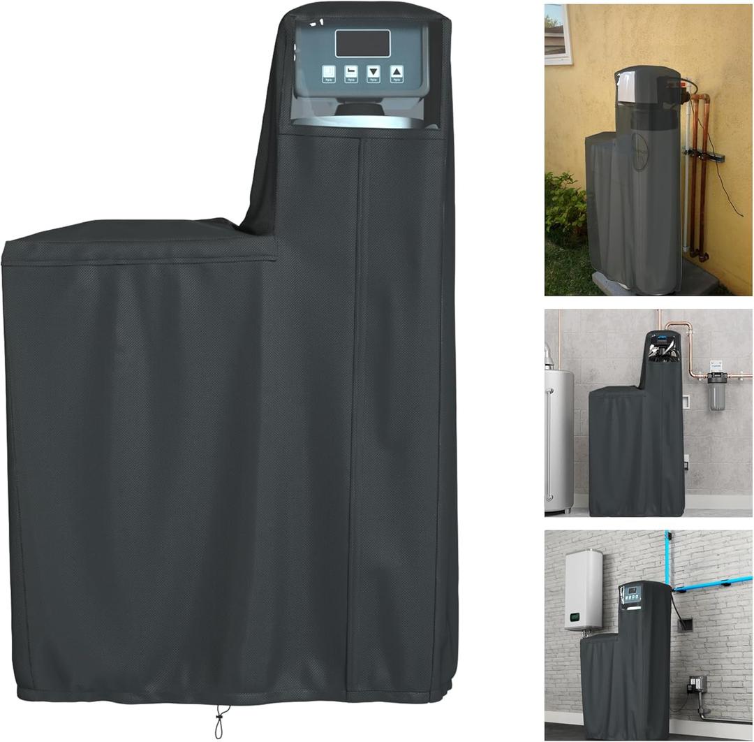 BENVOL Water Softener Cover - 900D Marine-Grade Waterproof Oxford Fabric,All-Season Protection,Easy Install, Universal Fit 64"x40"x16" - BlackProtect Your Outdoor Water Softener