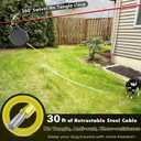 30ft Retractable Dog Leash, 2-in-1 Retractable Dog Lead for Zipline, Aerial Run Cable Trolley Or Stake Anchor, No Tangle Lead Reel for Camping Or Yard (1)